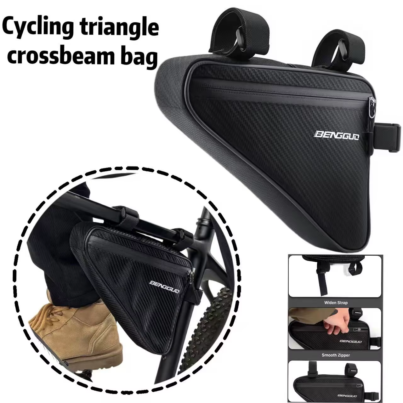 Sac triangulaire pour vélo, sac pour VTT, sac pour tube supérieur de vélo de route, sac de cyclisme, équipement de cyclisme