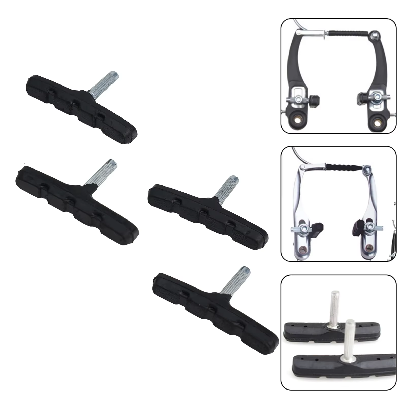 Jeu de plaquettes de frein de vélo, Kit de freins, blocs de frein en V en caoutchouc pour vélo de route et de montagne, chaussures avec écrou hexagonal, outils et cales