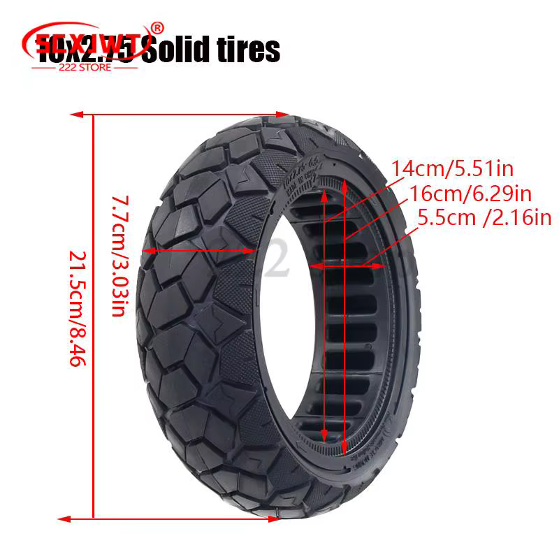 Nouveau pneu solide tout-terrain 10X2.75-6.5 pour trottinette
