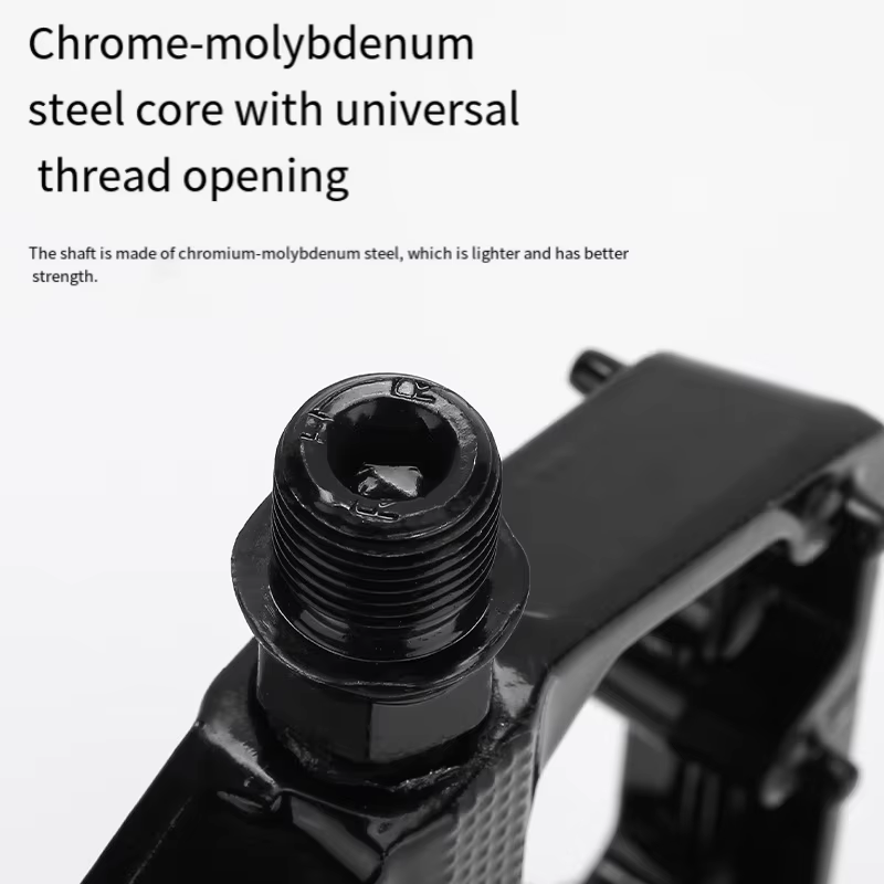 Chemin de pédale de vélo Ultra léger antidérapant en alliage d'aluminium noir adapté aux vélos de montagne BMX