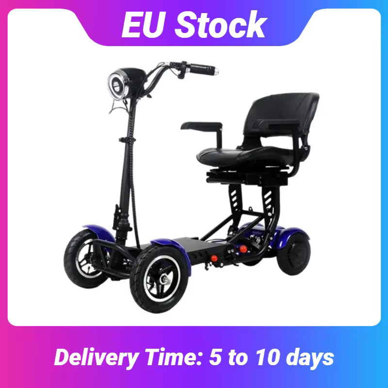 Trottinette électrique pliable à quatre roues pour personnes âgées