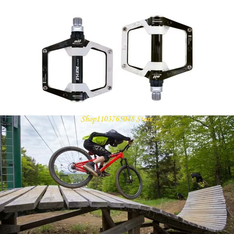 R53E 1 paire route VTT ultraléger anti-dérapant pédales plates plate-forme en alliage d'aluminium roulements pédale vtt vélo