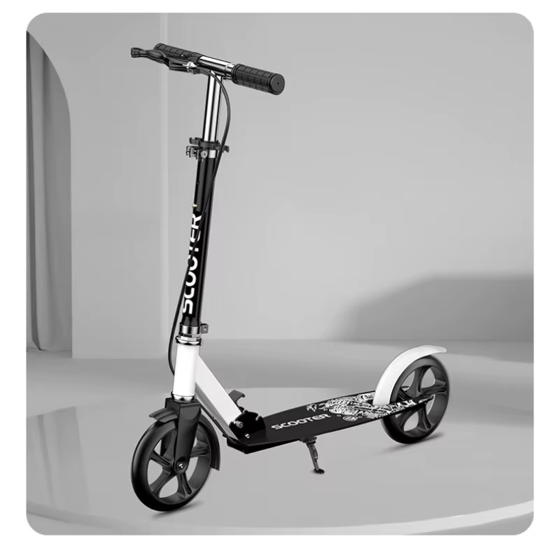 Trottinette Urbaine à Deux Roues Pliable avec Double Freinage pour Adultes et Enfants
