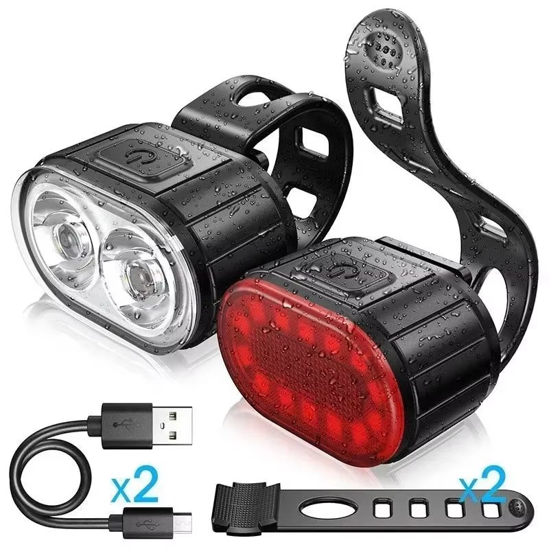 BUCKLOS ensemble de feux de vélo feu arrière Rechargeable lampe avant étanche phare d'équitation USB vtt feu