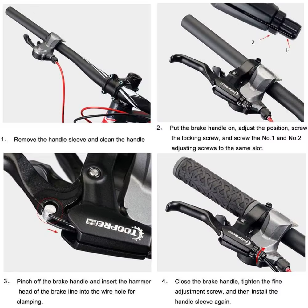 1 paire de leviers de frein de vélo en alliage d'aluminium