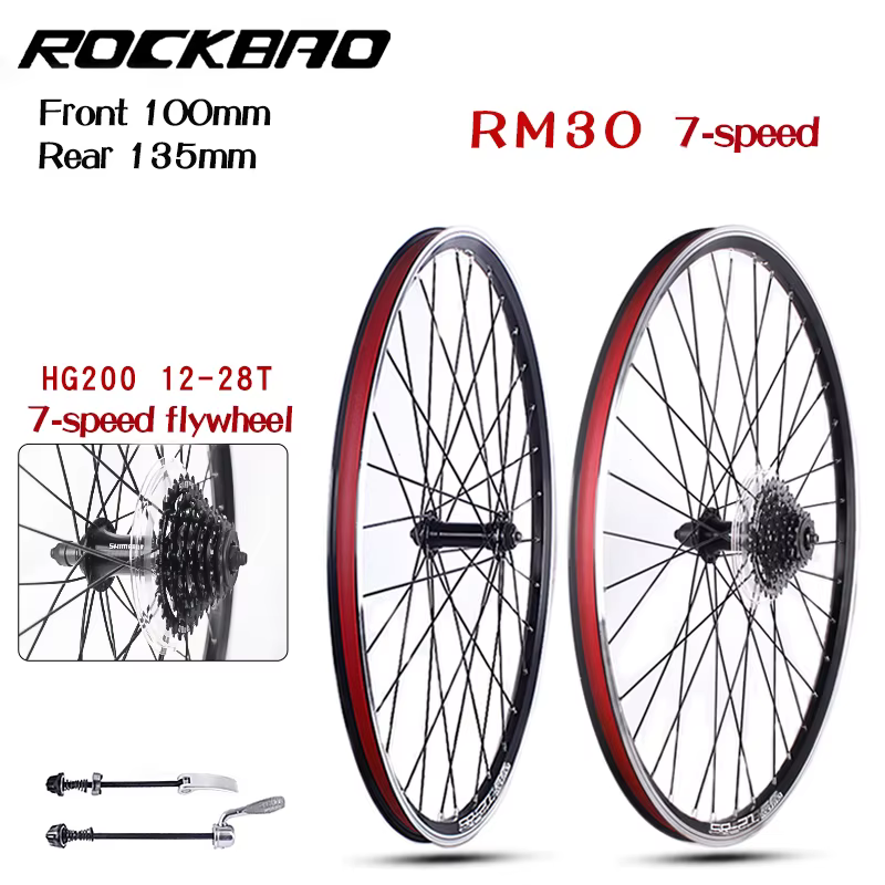 Jeu de roues de vélo de montagne ROCKBAO 20 pouces