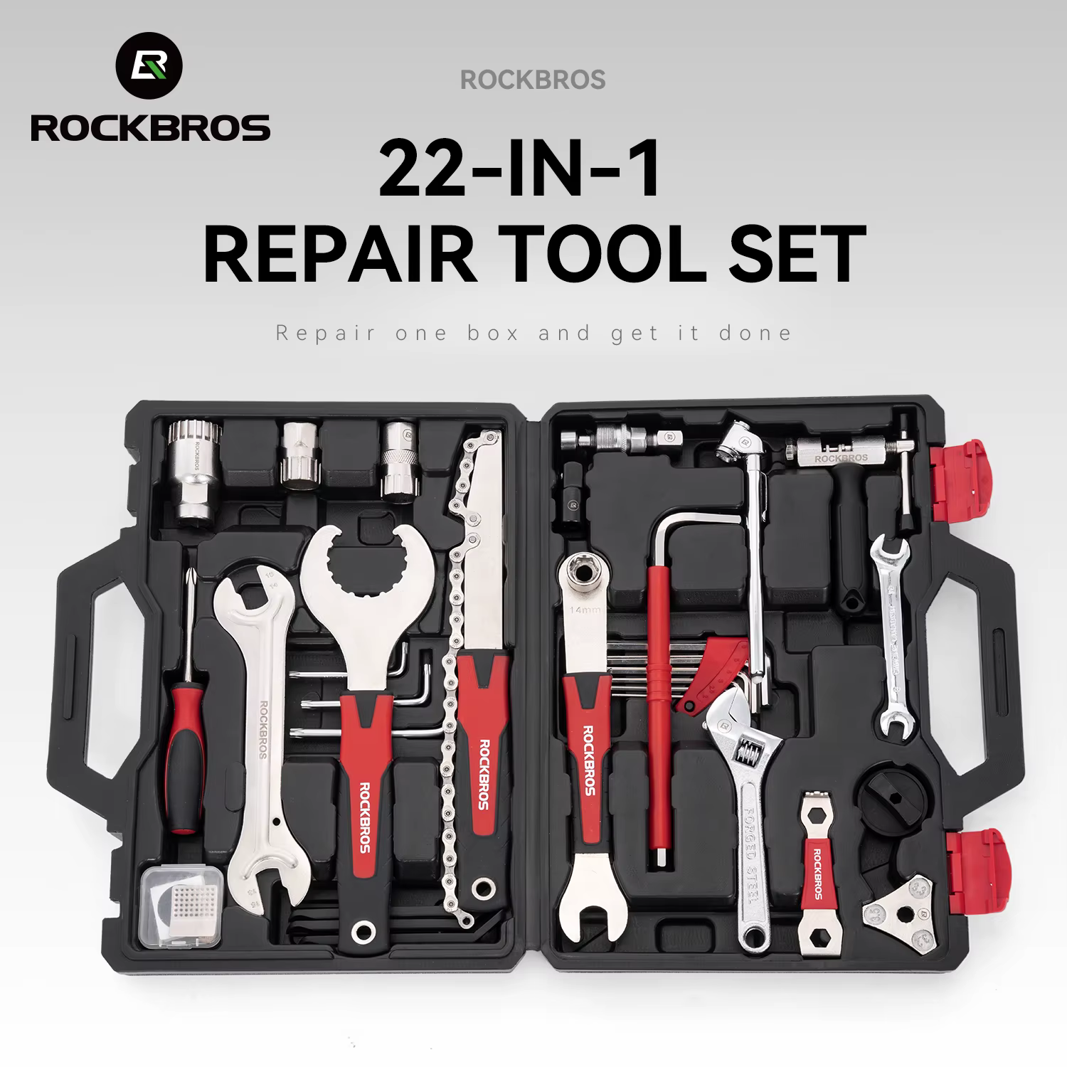 ROCKBROS Kit d'outils de réparation de vélo boîte multifonctionnelle 22 en 1 combinaison