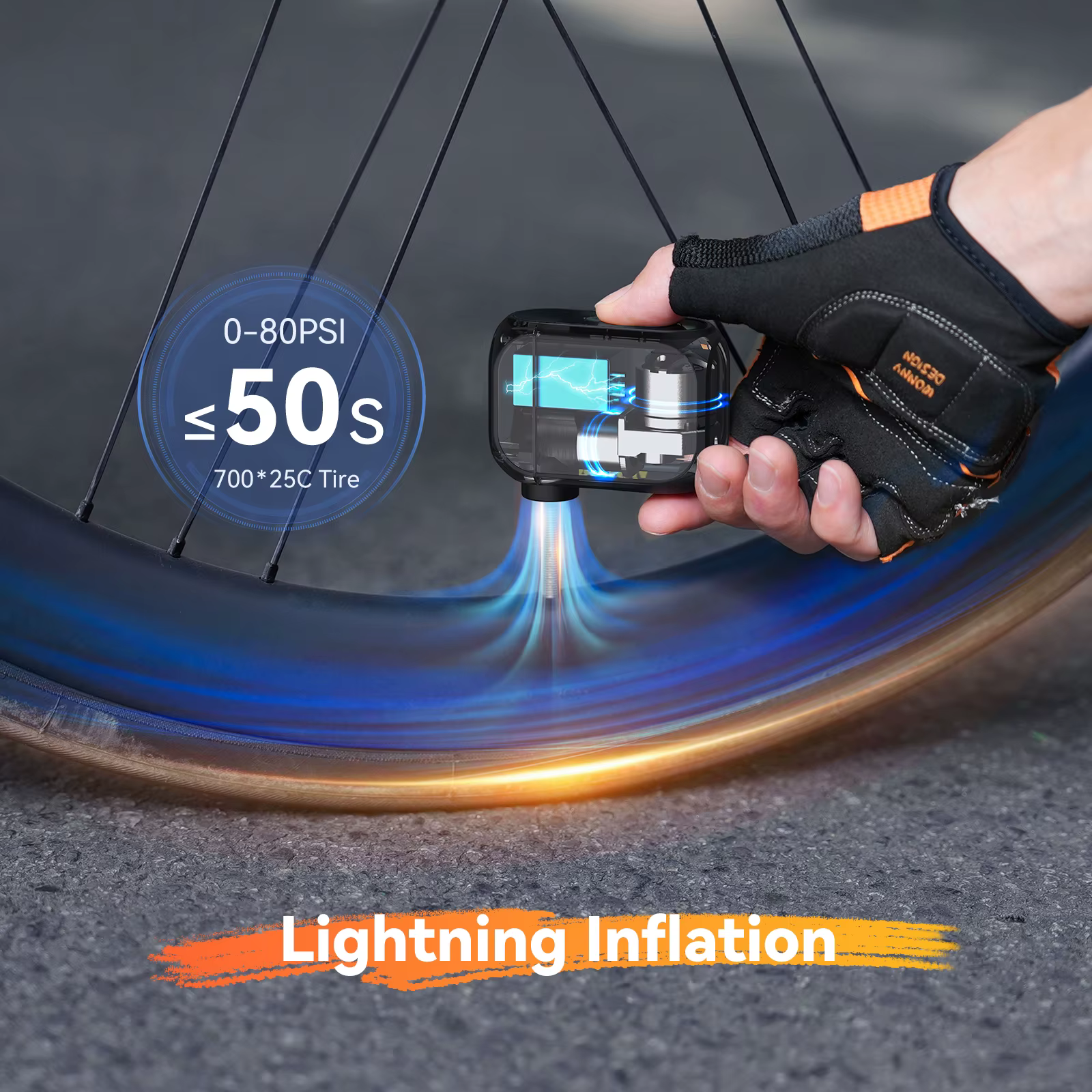 Anoutway-Mini pompe électrique AT1 Pro pour vélo