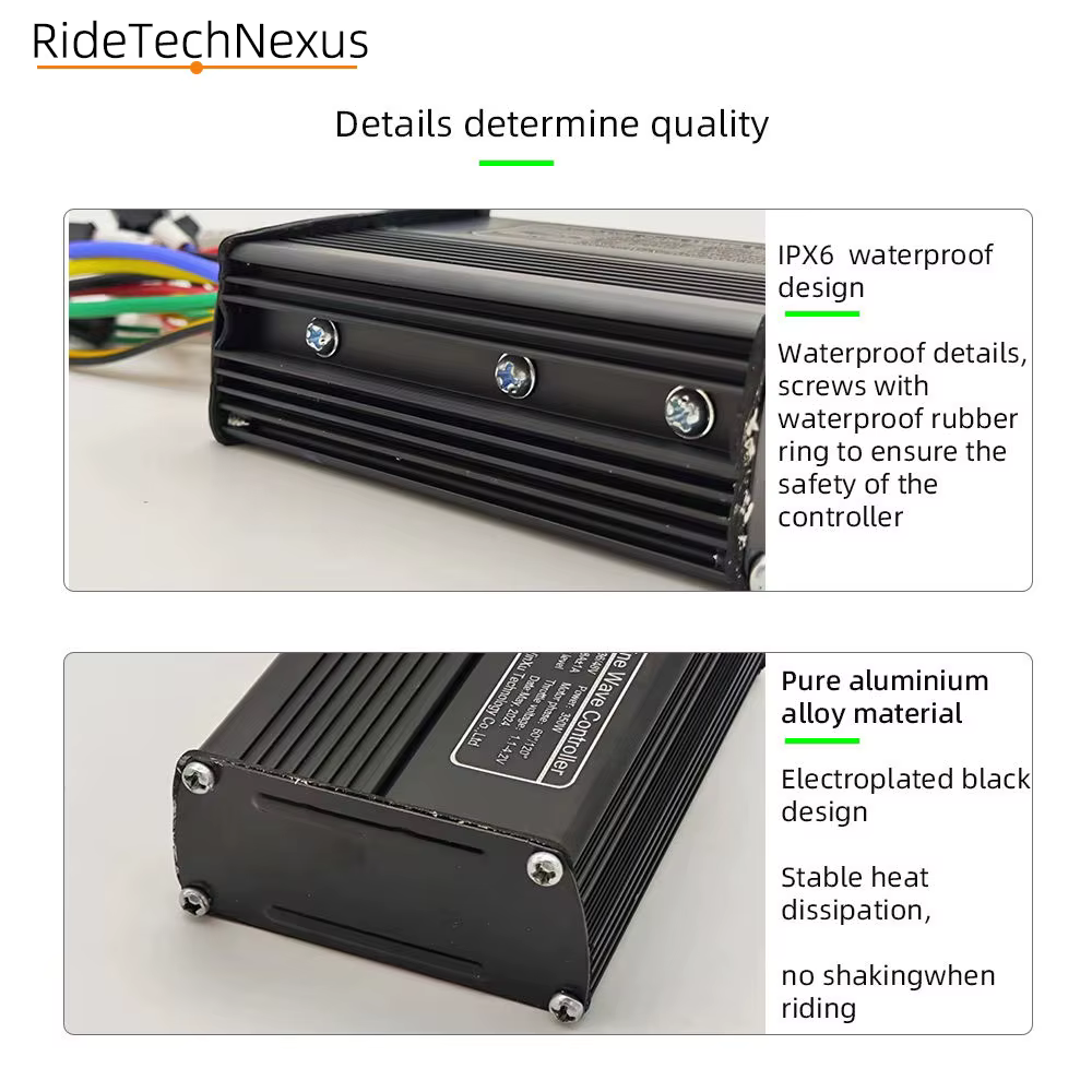 Contrôleur de moteur sans balais à onde sinusoïdale 36V 48V 60V 25A 500W 750W pour vélo électrique