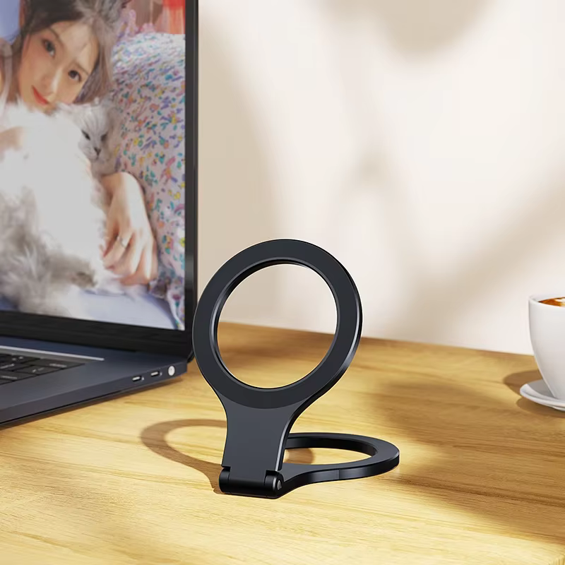 Support de téléphone de bureau magnétique pliable en alliage