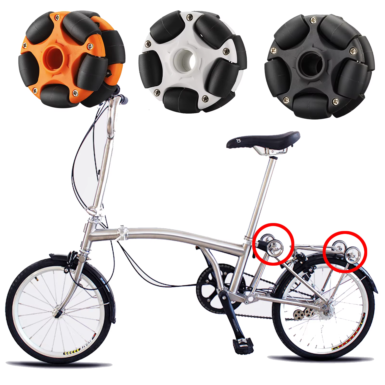 Omni – roues silencieuses pour vélo pliant Brompton (avant 2015)