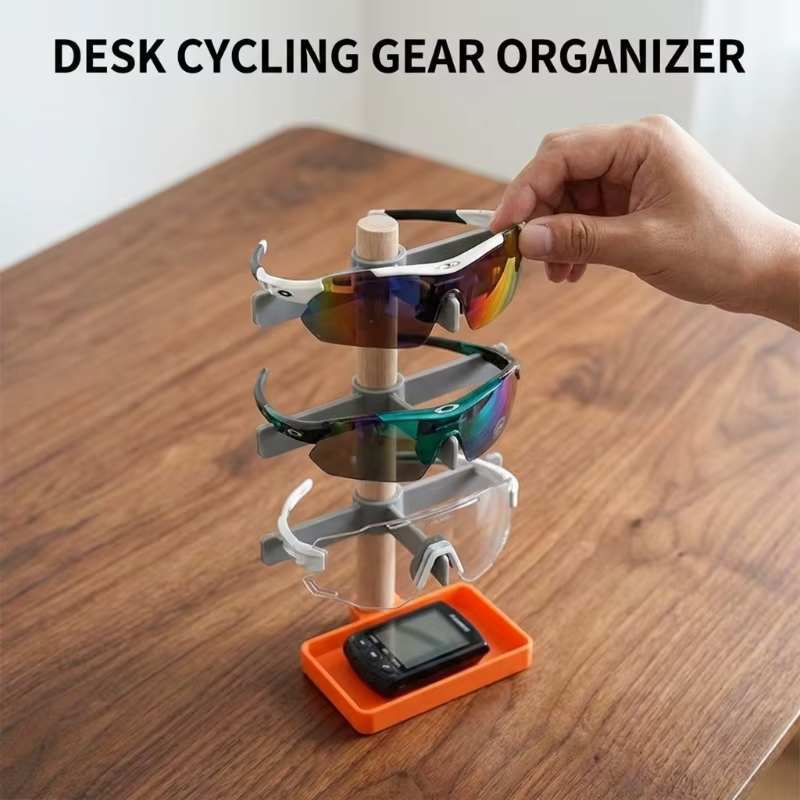 Support de rangement en bois de hêtre massif pour casque de vélo