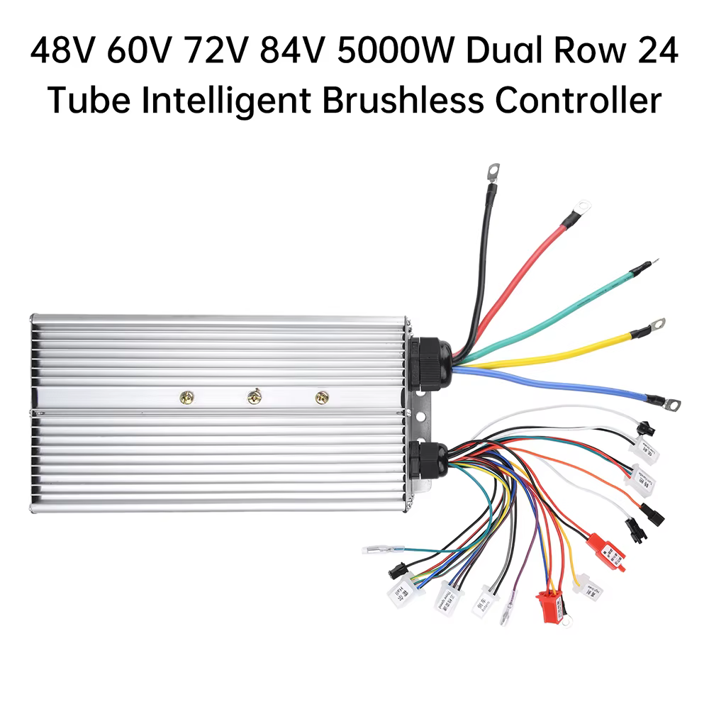 Contrôleur de moteur à courant continu sans balais Intelligent pour vélo électrique 5000W 48V/60V/72V/84V, avec Double Tube MOS, accessoires pour Scooter électrique