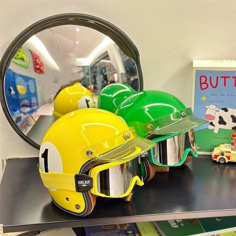 Mignon rétro casque de billard moto 3/4