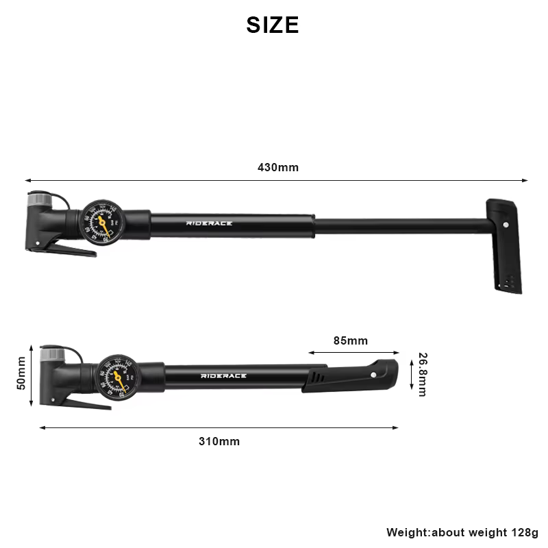 Pompe à vélo Portable avec jauge