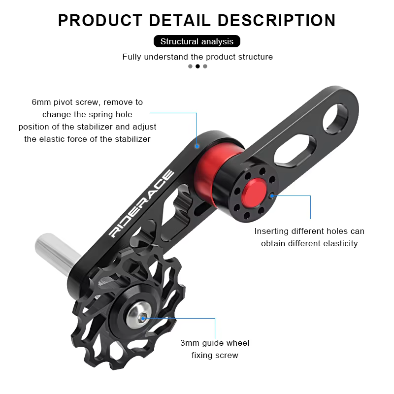 RIDERACE tendeur de chaîne de vélo dérailleur arrière à vitesse unique en alliage d'aluminium pour Guide