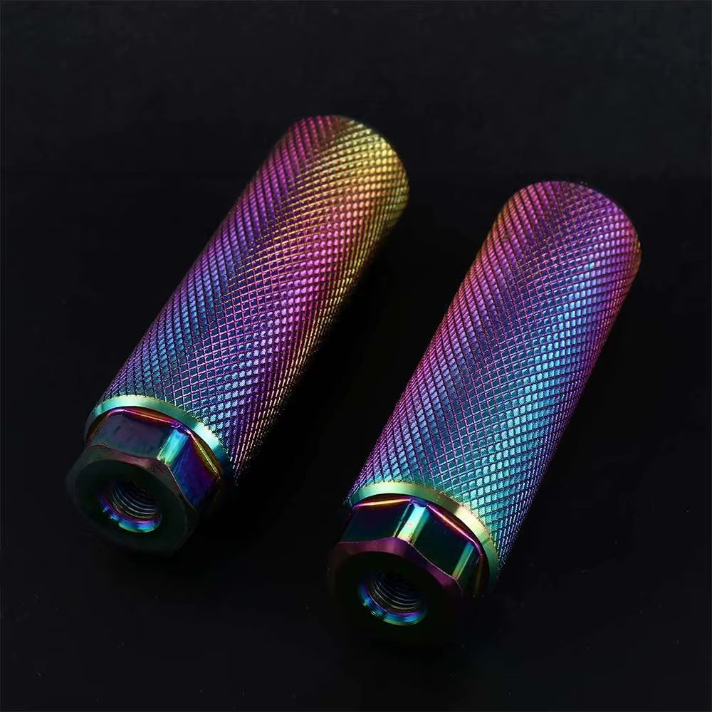 Accessoires en alliage d'aluminium BMX chevilles 3/8 ''essieu anti-dérapant