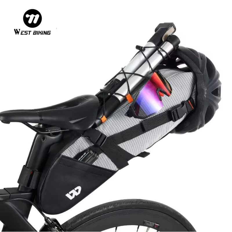 WEST BIKING – sac de selle de vélo pliable sous le siège, 10l, 100% étanche, pour outils, sacoche arrière pour vtt, cyclisme sur route