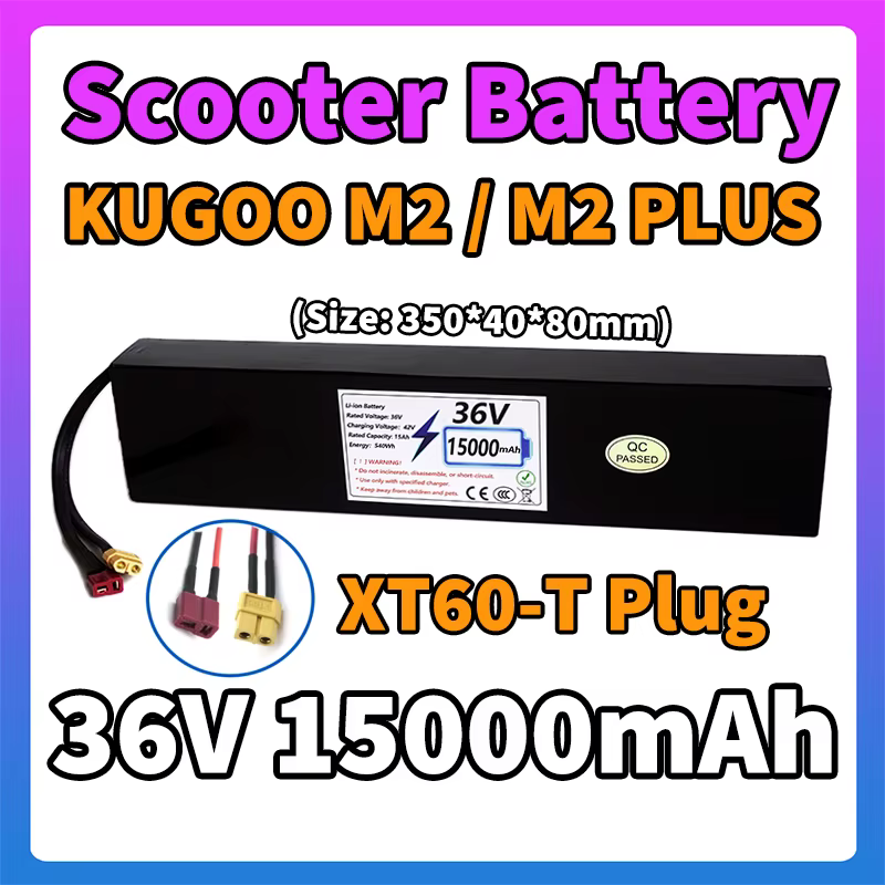 Batterie pour scooter électrique 10S4P 36V, batterie rechargeable haute capacité 15000mAh, longue durée de vie, Lithium-Ion 18650, BMS intégré