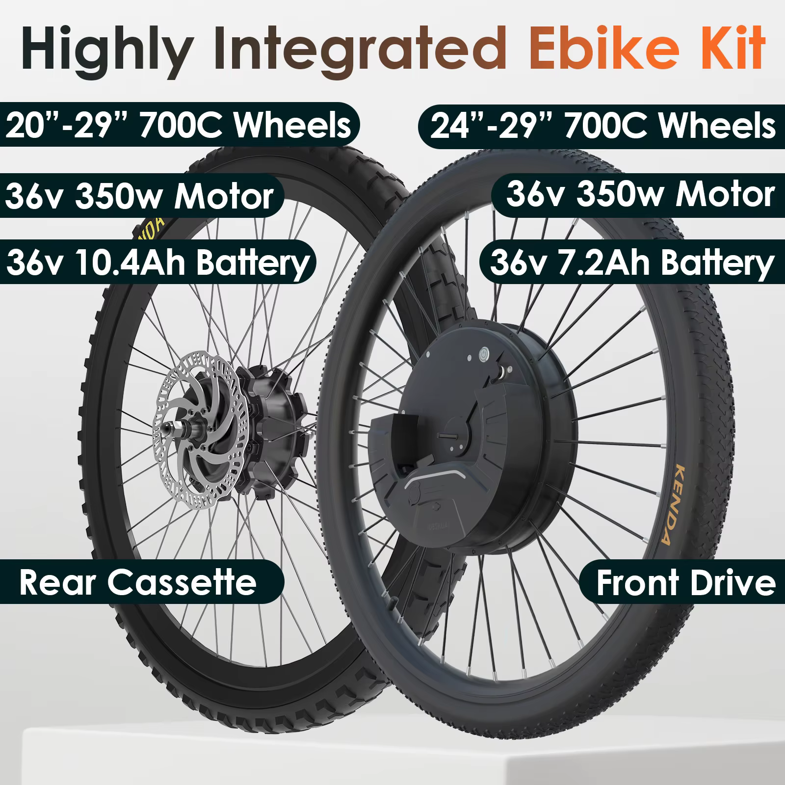 Kit de conversion de vélo électrique intégré avec batterie