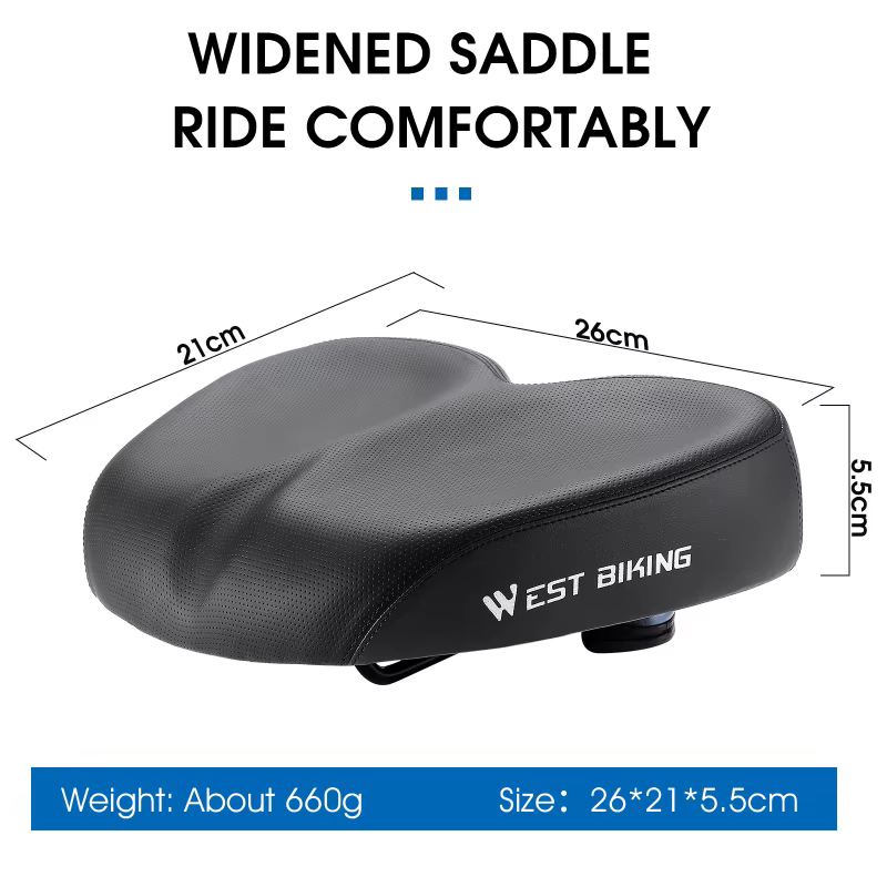 WEST BIKING Selle de vélo élargir épaissir respirant doux ergonomique cyclisme voyage siège confortable équipement