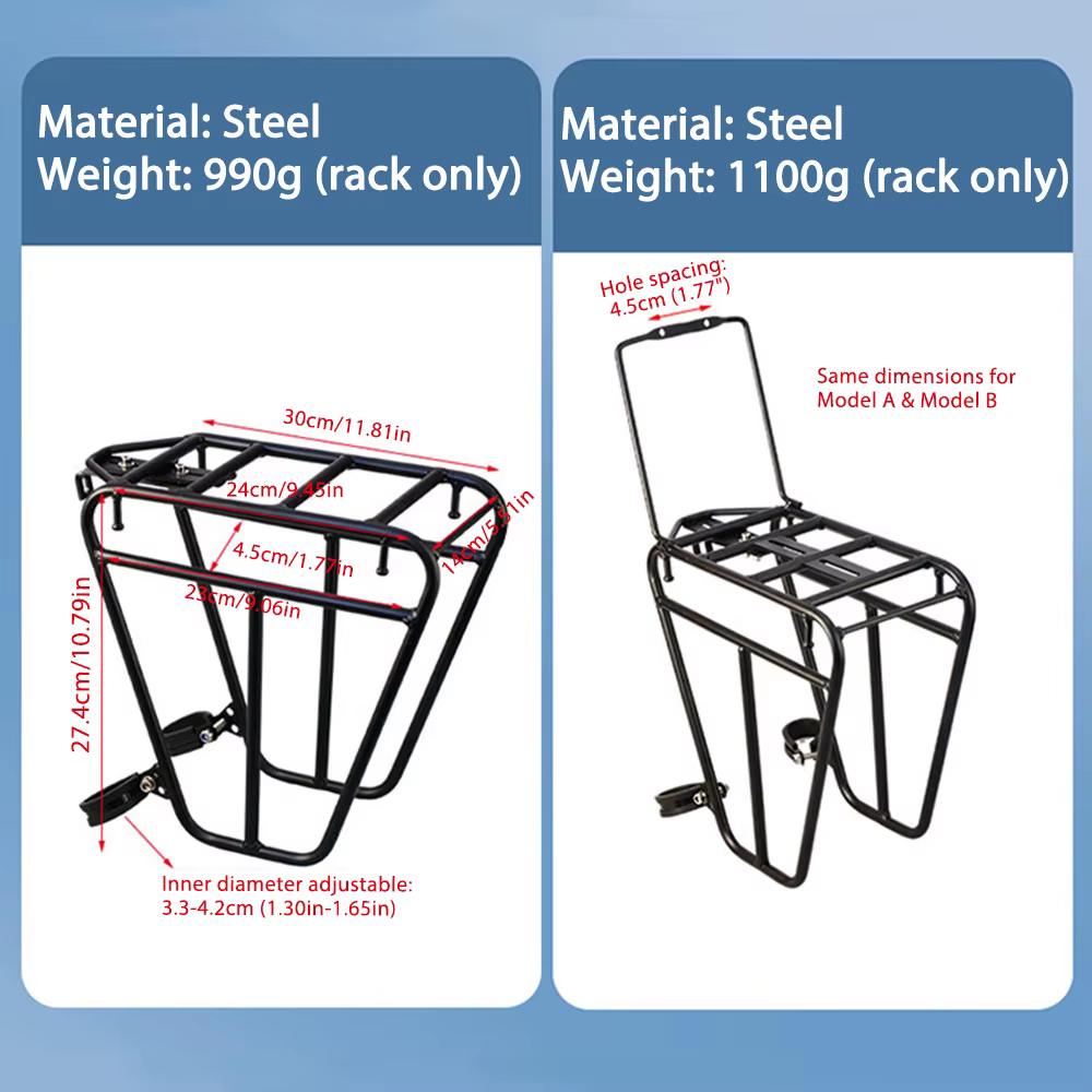 Support de stationnement de vélo en acier robuste de 25 kg