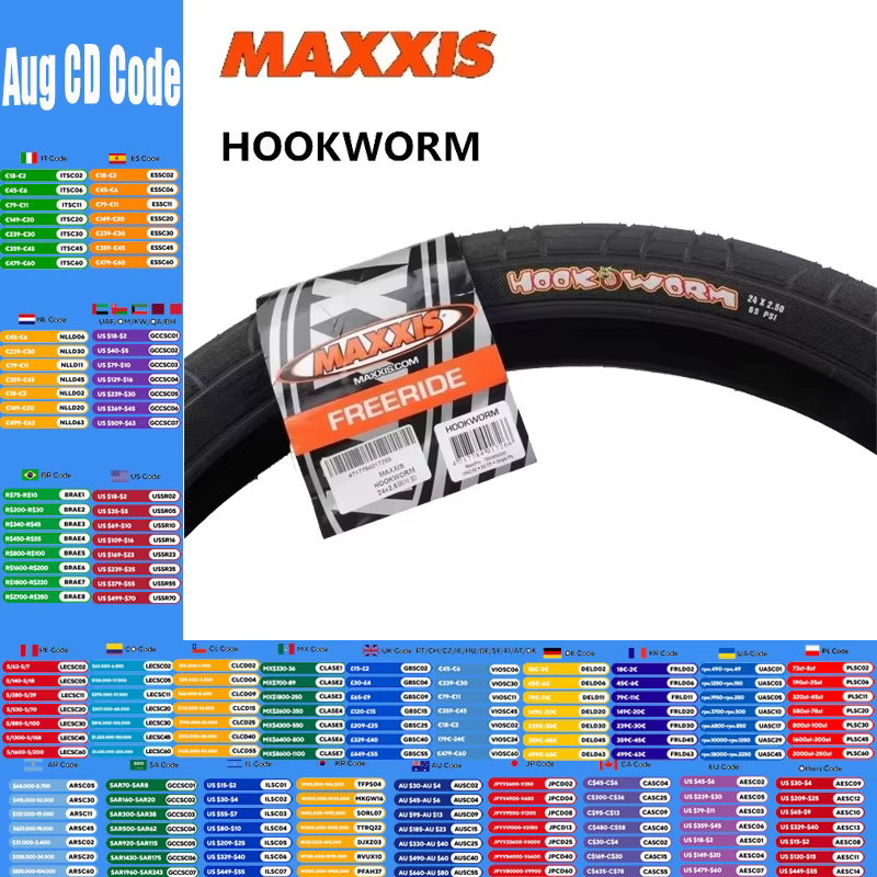 MAXXIS HOOKWORM pneu de vélo d'origine pour pédicats FLAT/PARK/STREET/VERT pneus de vélos de chargement 20 × 1.95/24 × 2.5/26 × 2.5/27.5 × 2.5/29 × 2.5