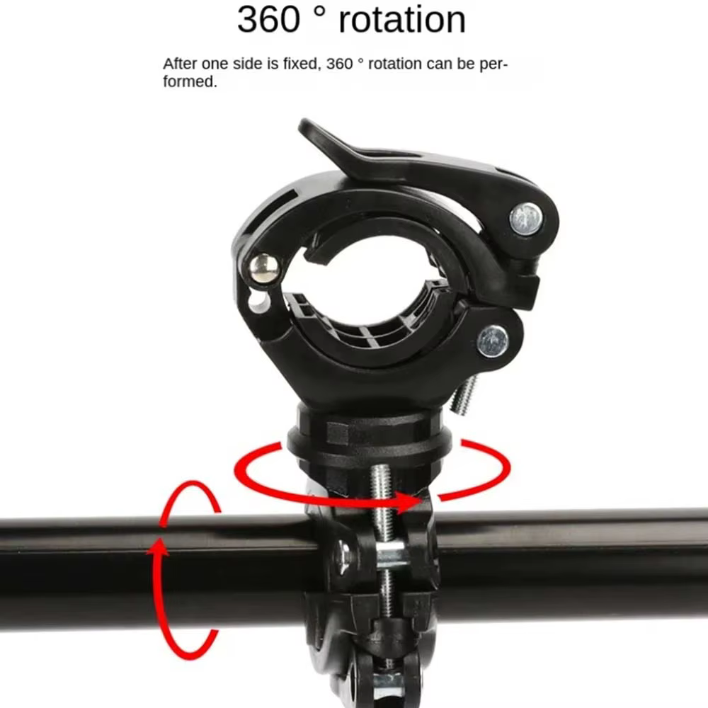 Support de lumière de vélo multifonctionnel rotatif à 360 degrés