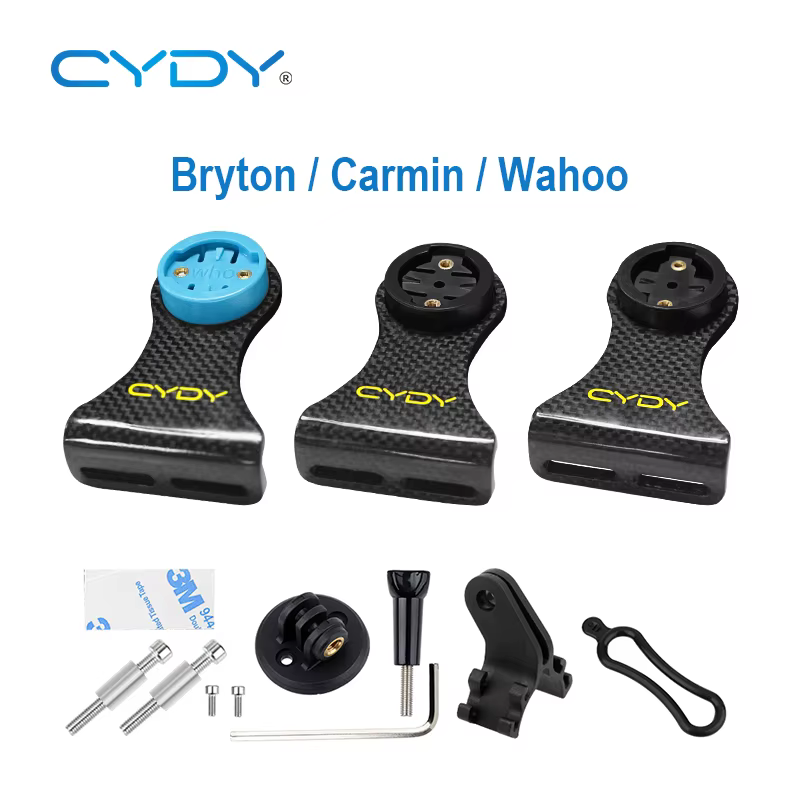 CYDY – support Garmin Bryton Wahoo en carbone pour guidon d'ordinateur de vélo avant vtt