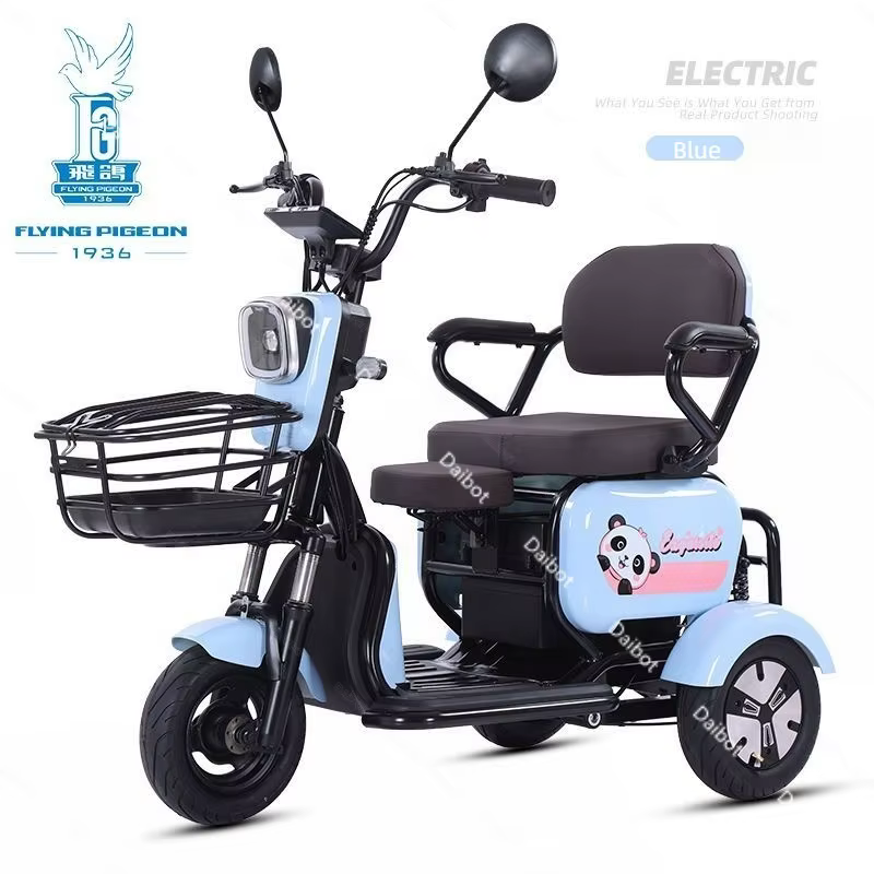 Mini tricycle électrique parent-enfant pour la famille avec siège enfant pliable 800W 48V 3 roues