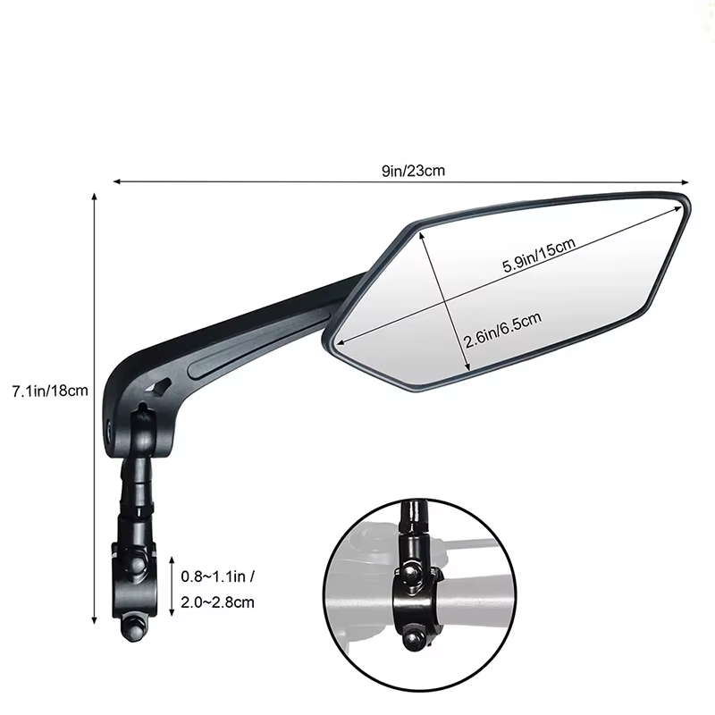 Rétroviseur plat pour vélo électrique