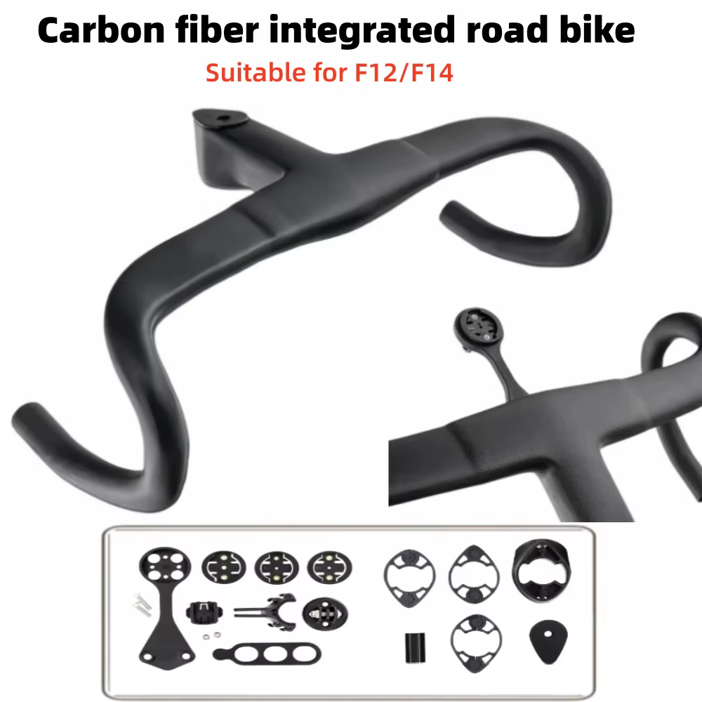 Poignée de vélo de route intégrée en carbone intégral avec câblage interne complet