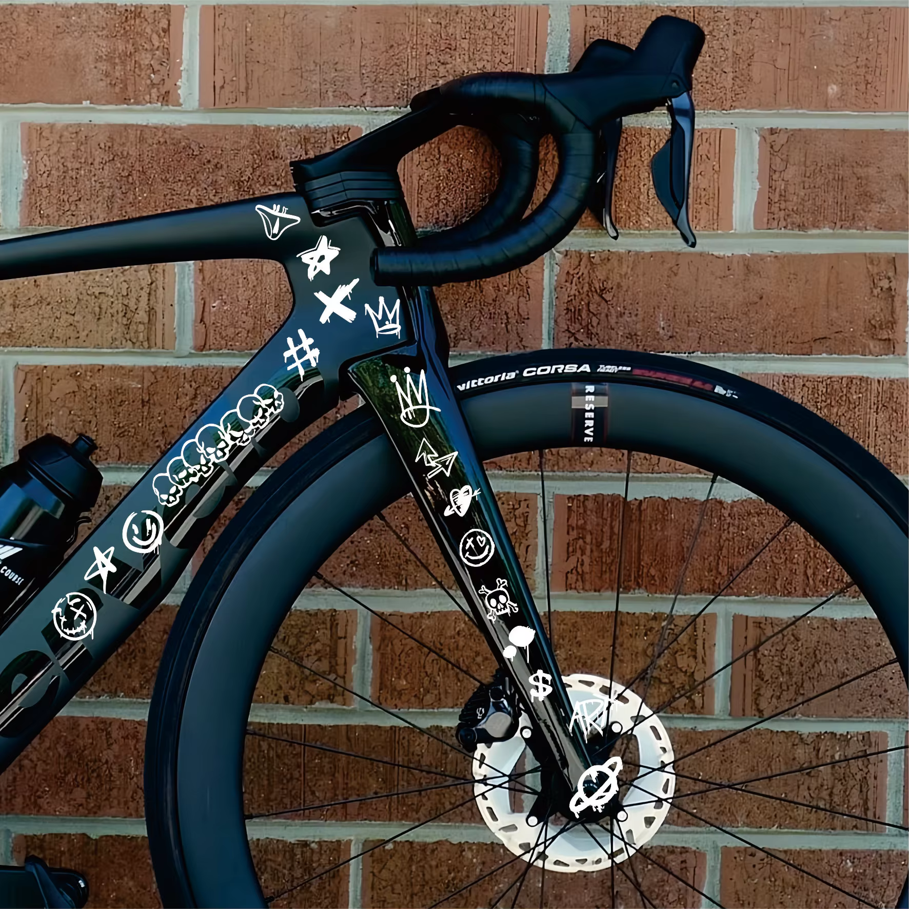 Autocollants de vélo Graffiti crâne pour cadre de vélo