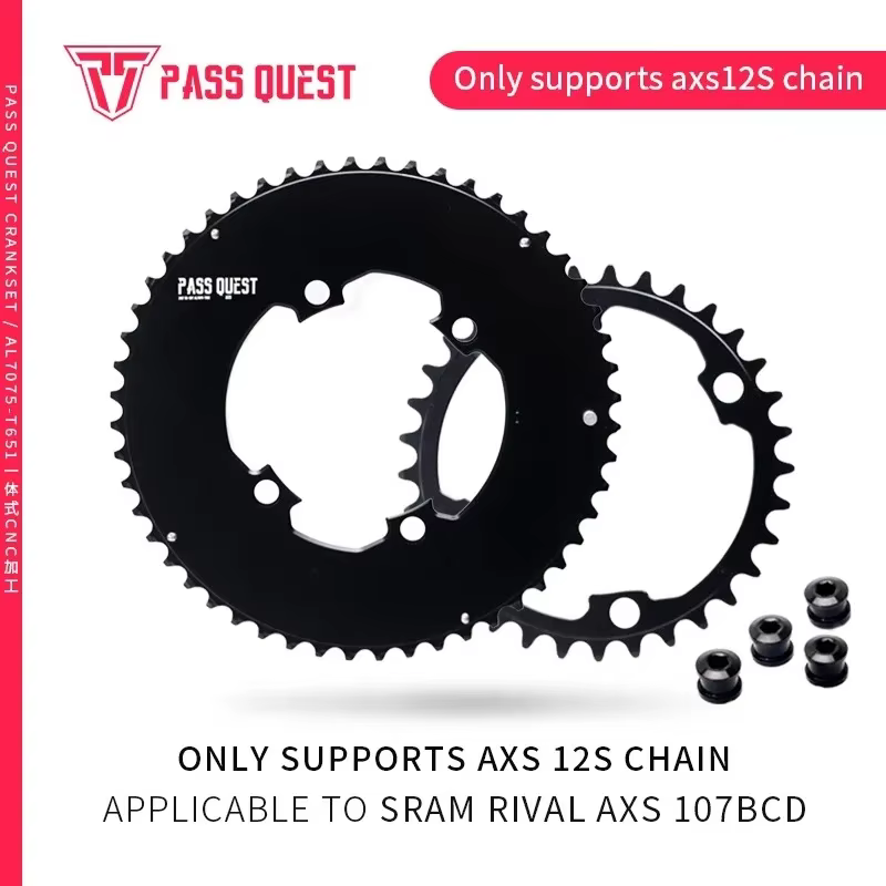 PASS QUEST 107BCD 2 × AERO Chainrings 46-33T 48-35T 50-37T 52-39T pour SRAM FORRival