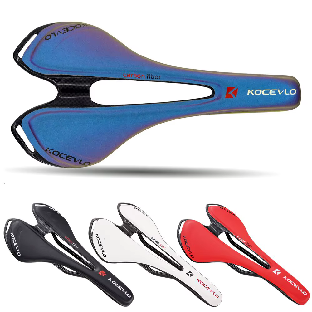 KOCEVLO Carbone Selle T800 Carbonfiber + En Fiber De Cuir Ultra Léger Vélo De Route VTT