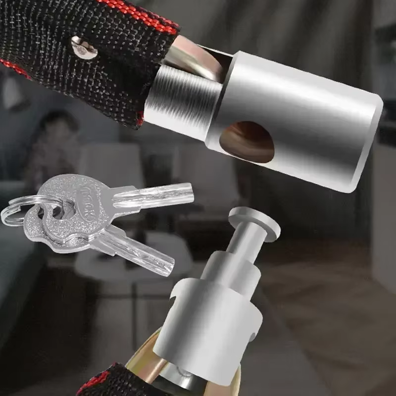 Antivol de vélo extra long et épaissi, chaîne antivol en nylon pour véhicules électriques 360 ° Verrou de vélo de montagne à protection rotative