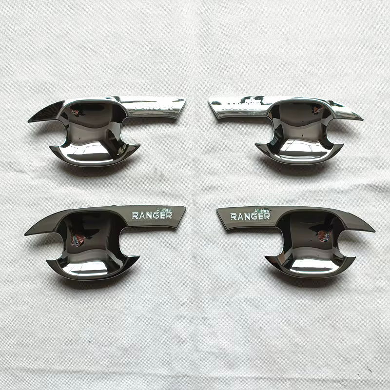 Couvercle de bol de poignée de porte en plastique chromé noir, accessoires pour Ford Ranger T6 2011 2013 2016 2017 2018 2019 2020 2021