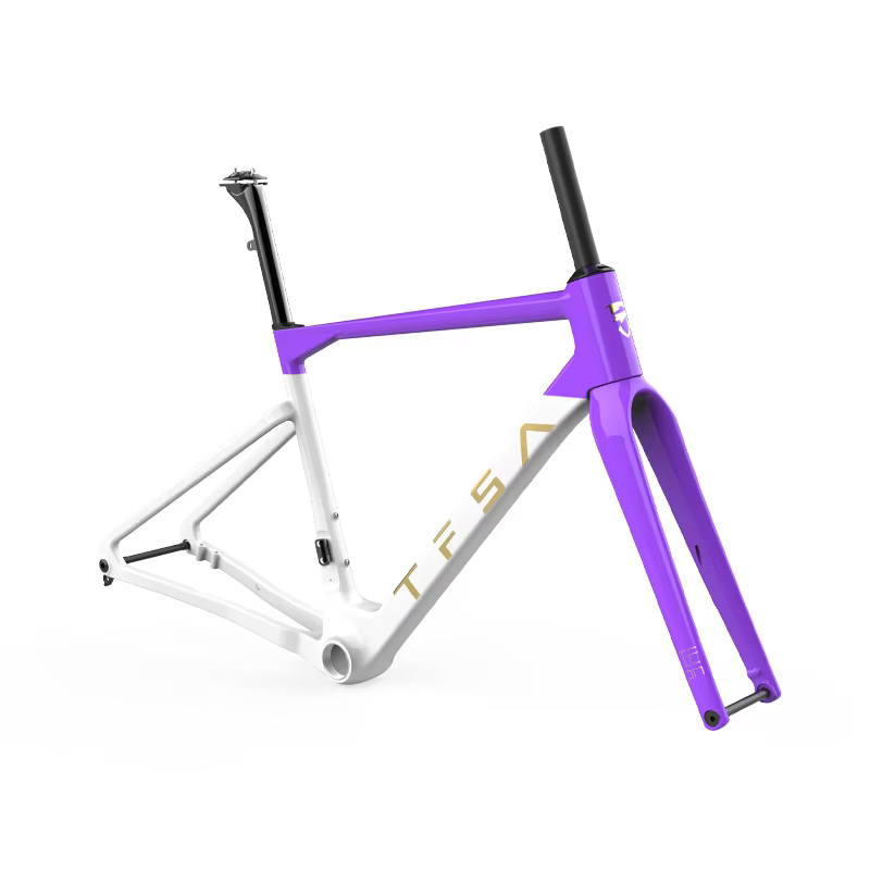 Cadre en fibre de carbone pour vélo gravel urbain TFSA JH-37 avec freins à disque T47 pour VTT
