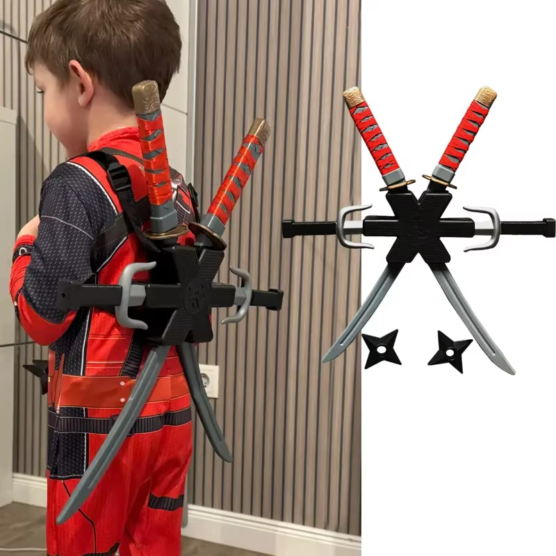 Ensemble Ninja pour Halloween, accessoires de samouraï pour enfants, accessoires de cosplay, bretelles, ensemble de couteaux, modèle de fléchettes, cadeaux, collection, jouets