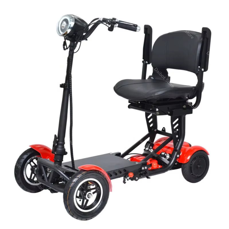 Trottinette électrique pliable à quatre roues pour personnes âgées