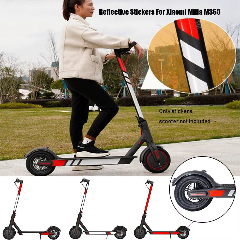 Pièces de Scooter électrique Paster décalcomanies autocollant de planche à roulettes autocollants de style réfléchissants étiquettes de lumière réfléchissantes pour Xiaomi Mijia M365
