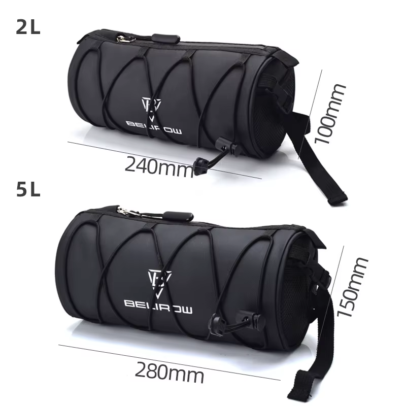 Sac de guidon de vélo 2L/5L | Rouleau de rangement pour cadre avant