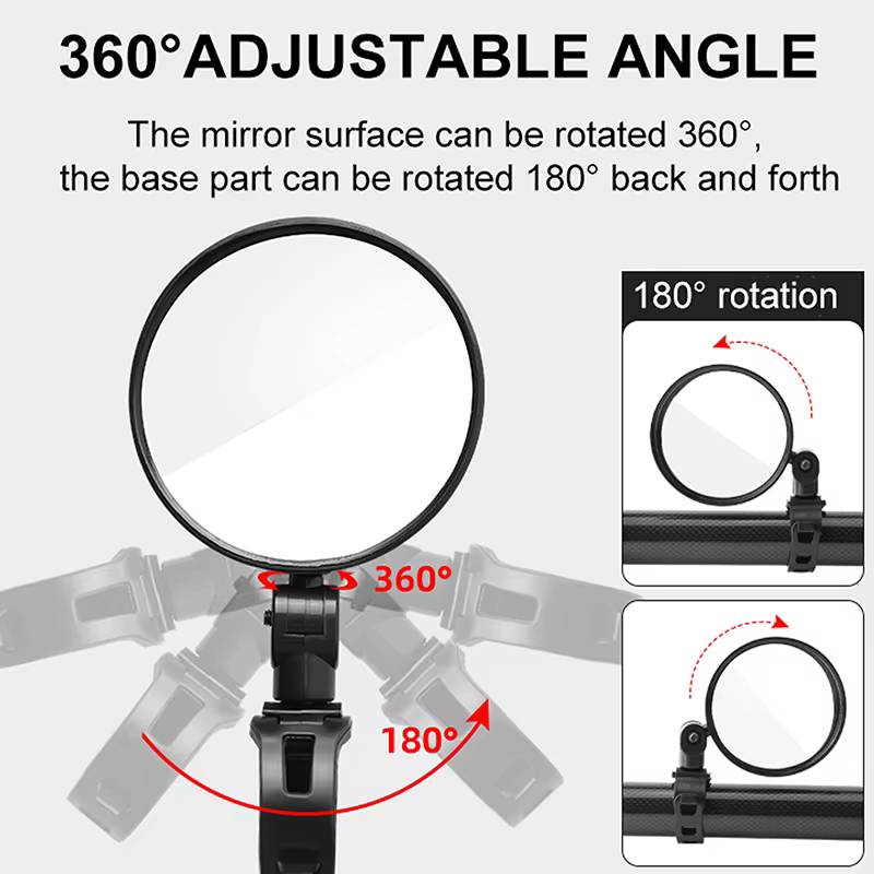 1pc Rétroviseur de scooter électrique Vue arrière 360 ° Mini miroir rotatif pour Xiaomi M365