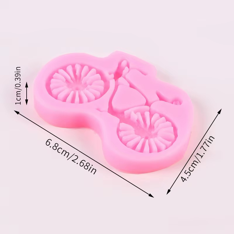 Moule en silicone pour moto et vélo, moules de moulage en résine, adaptés à la pâte polymère, artisanat DIY, fabrication de savon, création de bougies, -D