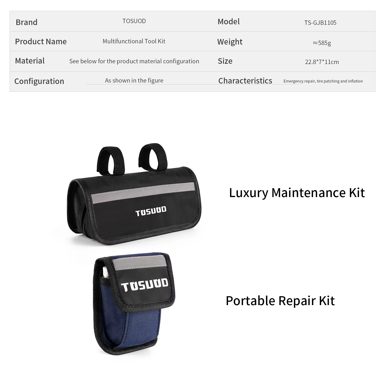 TOSUOD Kit d'outils de réparation de vélo