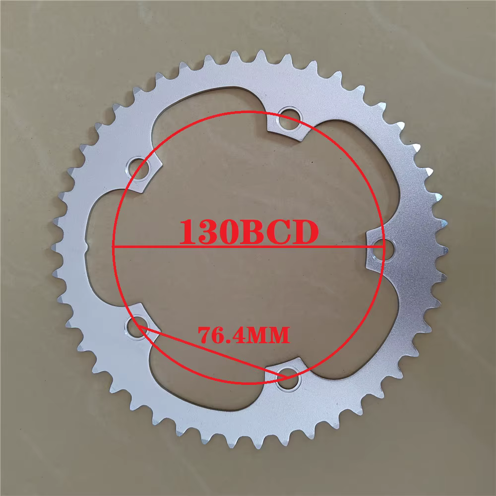 Couronne de roue à chaîne en alliage d'aluminium argenté pour vélo pliant