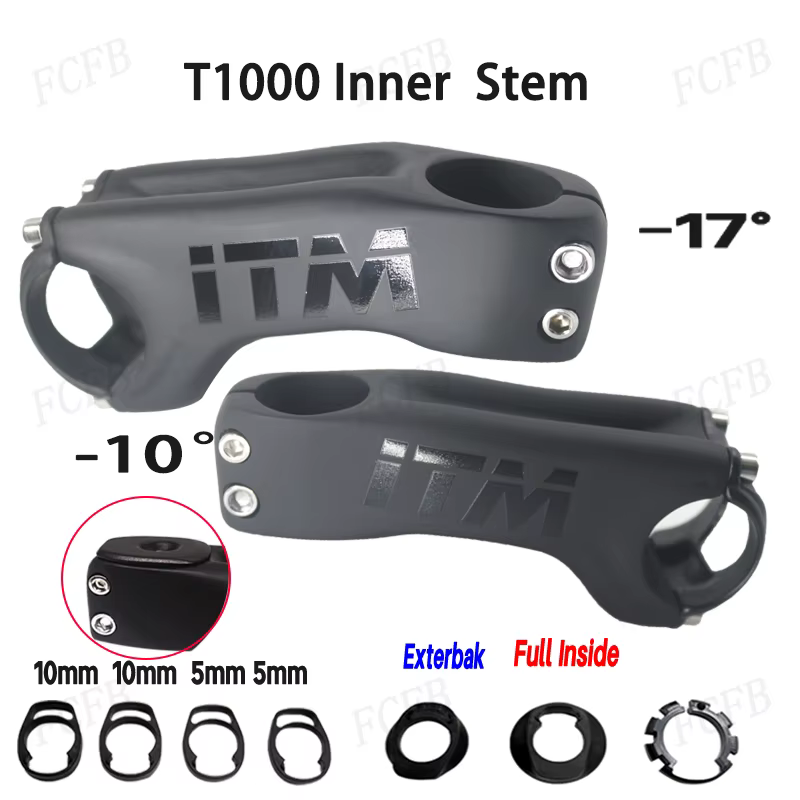 Tige de guidon en carbone ITM -17 ° -10 °