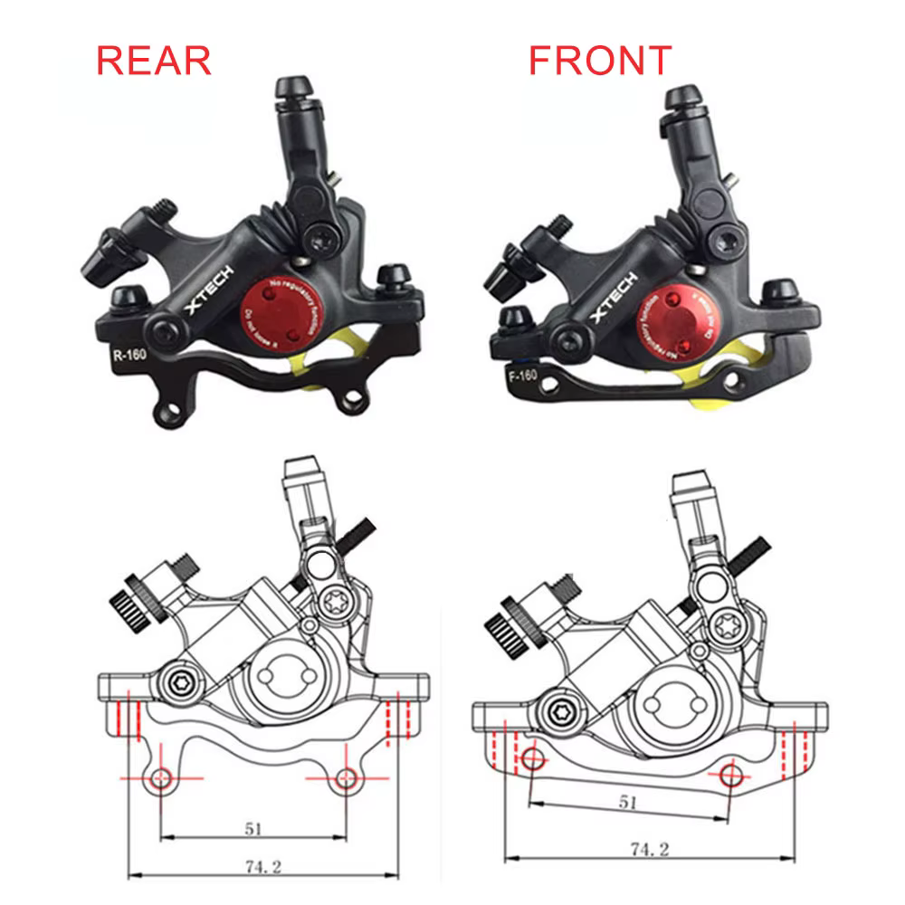 ZOOM HB-100 XTECH vtt Kit de frein à disque hydraulique pour montagne/vélo pliant électrique pinces avant arrière Accessoires de vélo