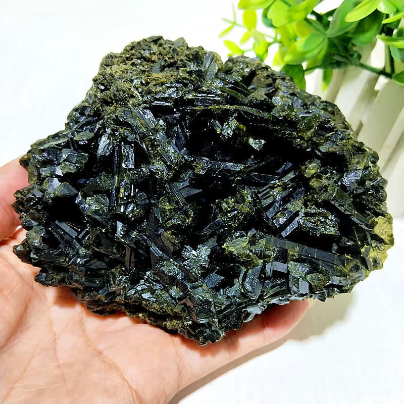 Cristal naturel Verdelite vert Tourmal pierre minérale gemmes méditation spirituelle exorcisme Feng Shui décoration de la maison