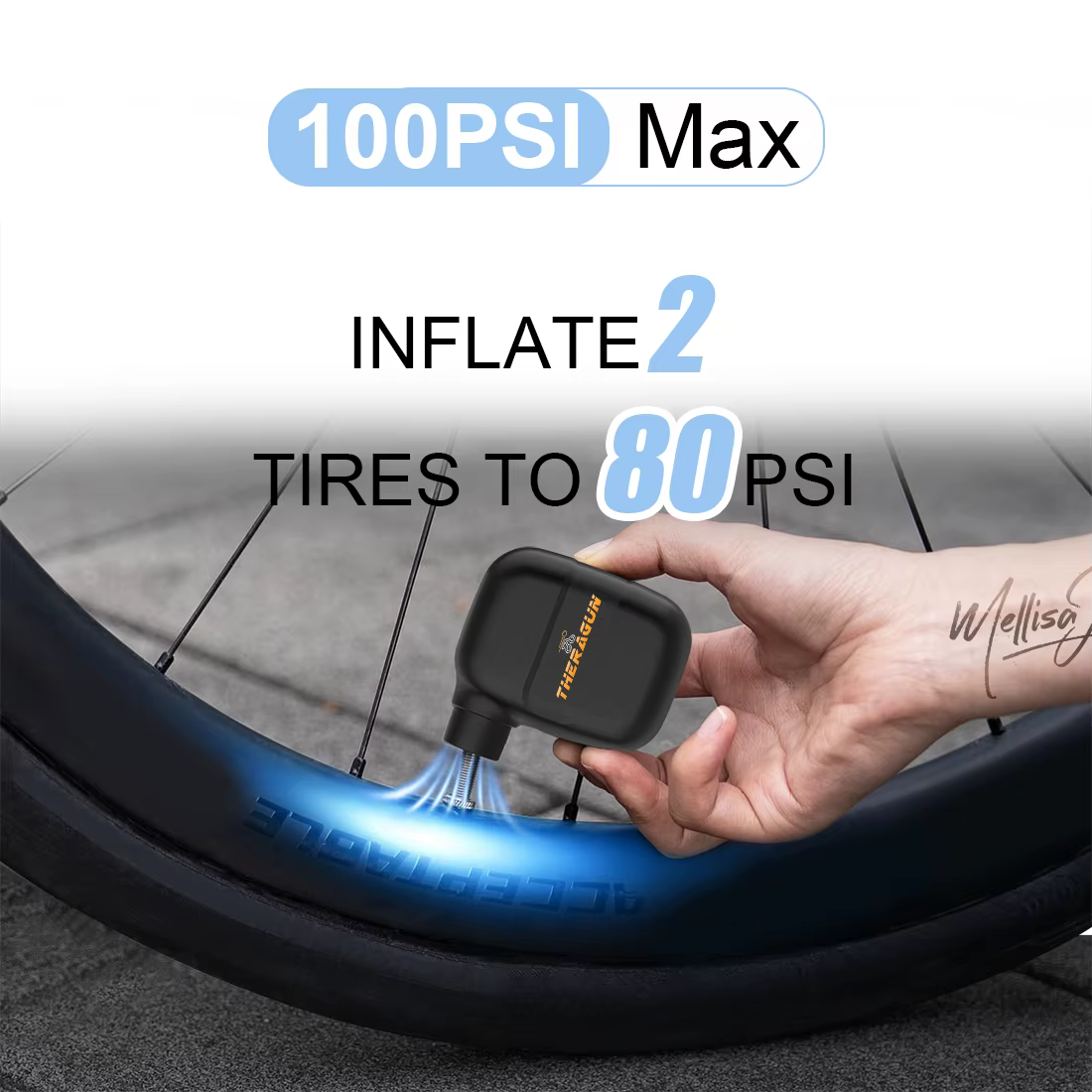 Mini pompe à vélo gonfleur d'air Portable Rechargeable 100PSI 5V type-c accessoires